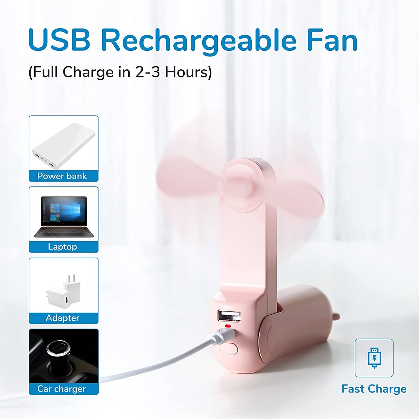 Mini Pocket Fan Charger