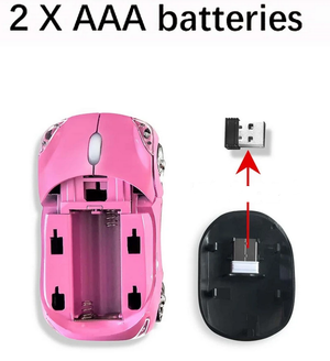 Wireless Car Shaped Mouse - PINK